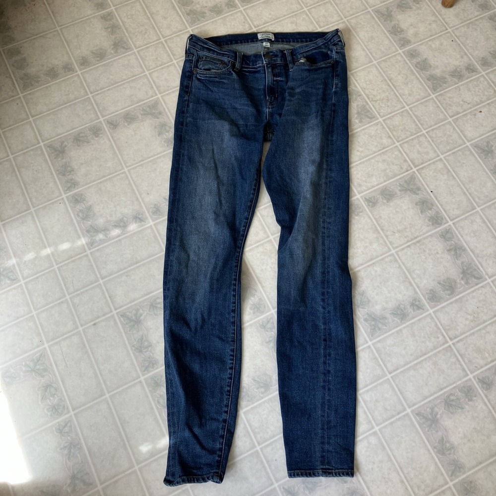 J.CREW Selvedge Toothpick Denim Sz 30 tall Slim Leg Women's Medium Wash Jeans